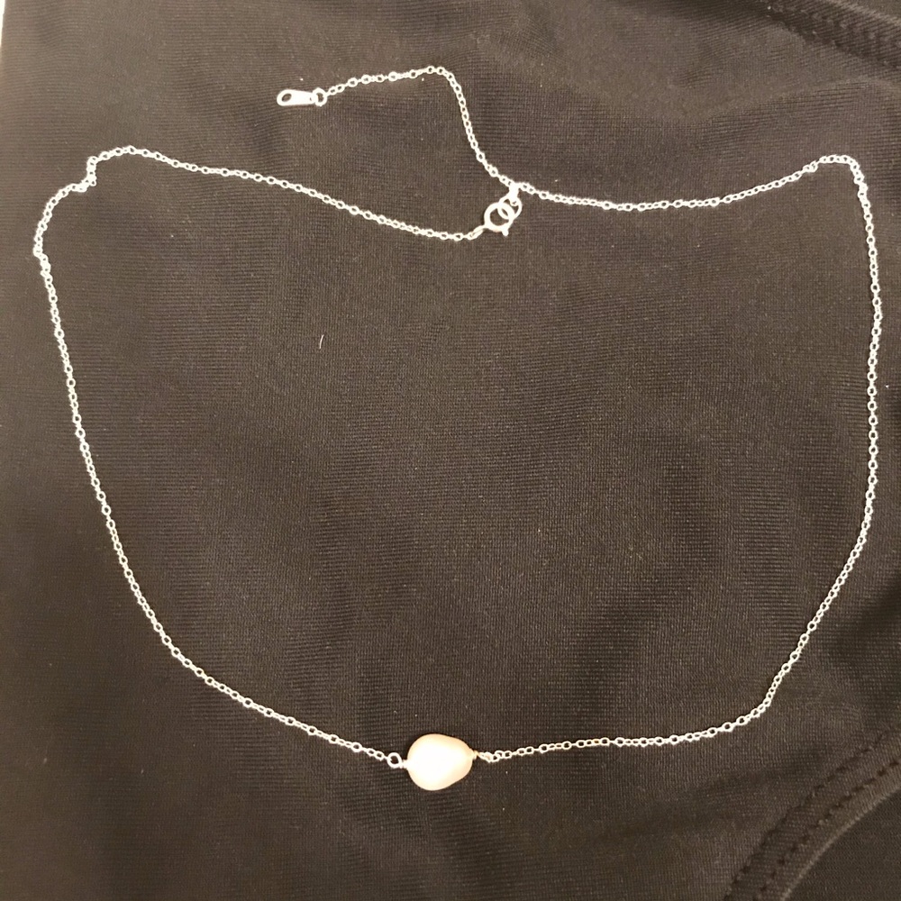 Sterling Silver Pearl Pendant 18” Necklace 16”